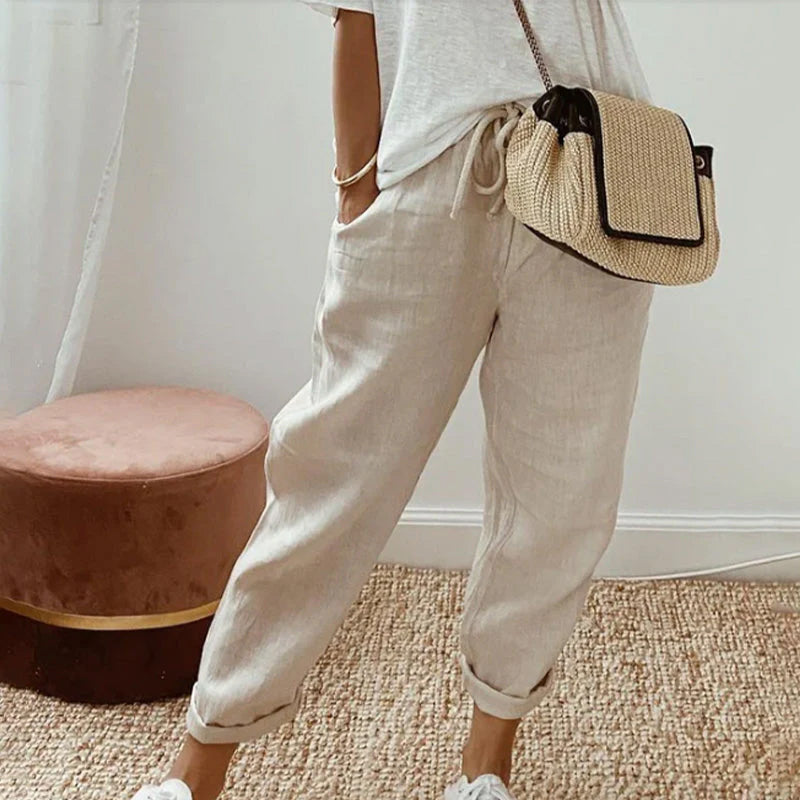 Byxor Ren Bomull Enfärgad