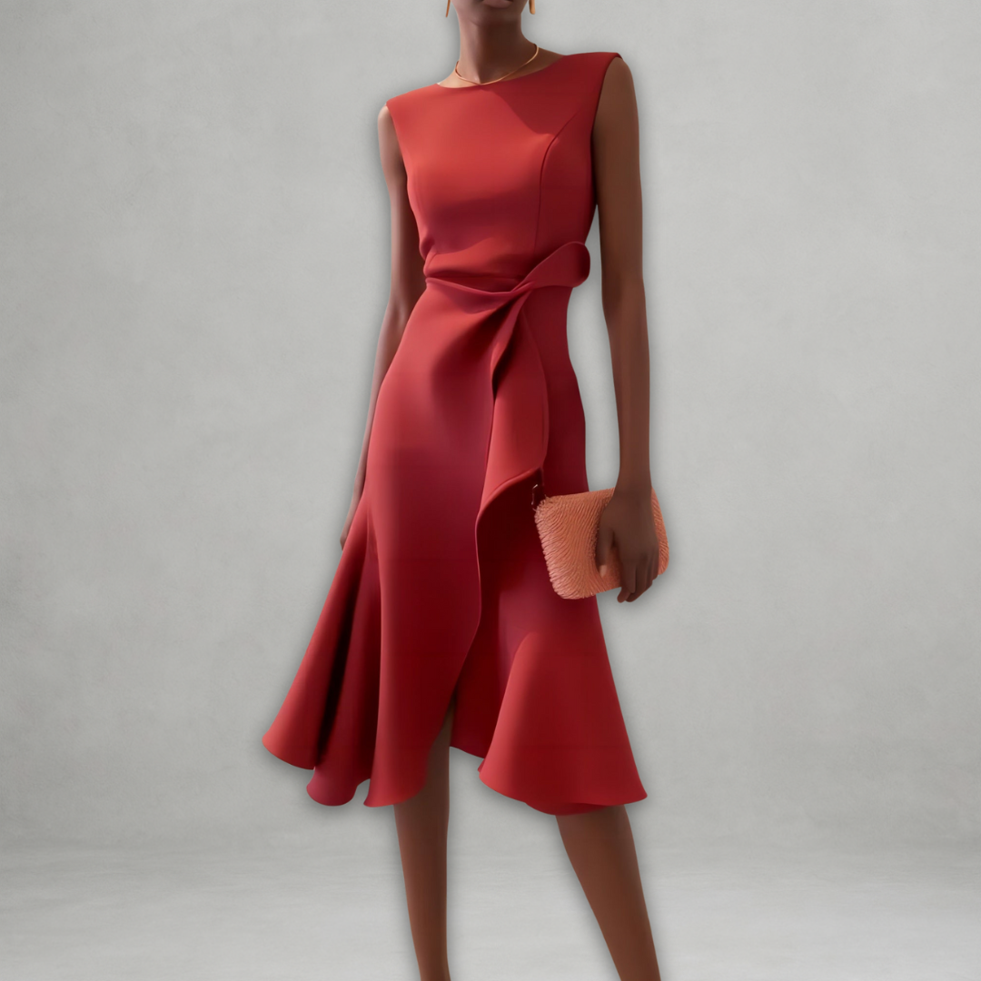 MALINA | Midi-klänning med volanger