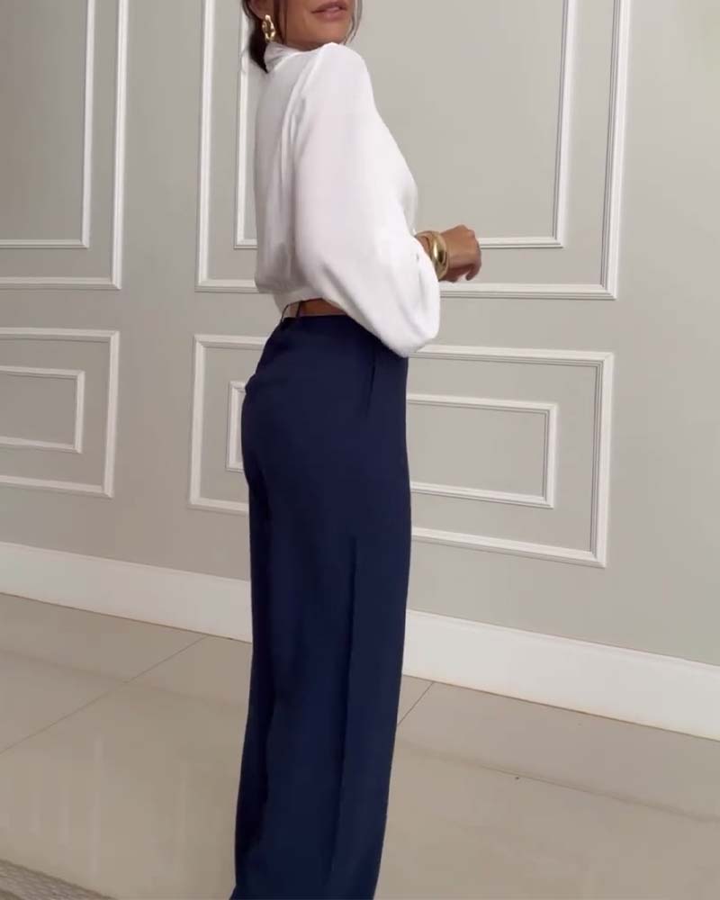 Byxor avslappnad enfärgad ficka