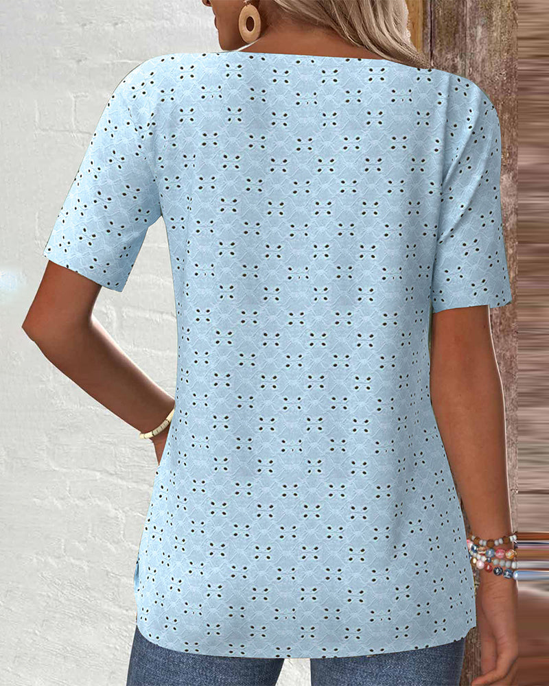 Blus Casual Enfärgad Urholkad