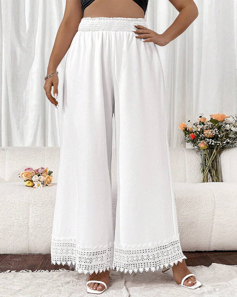 Byxor Mode Spets Sömmar Vida Ben